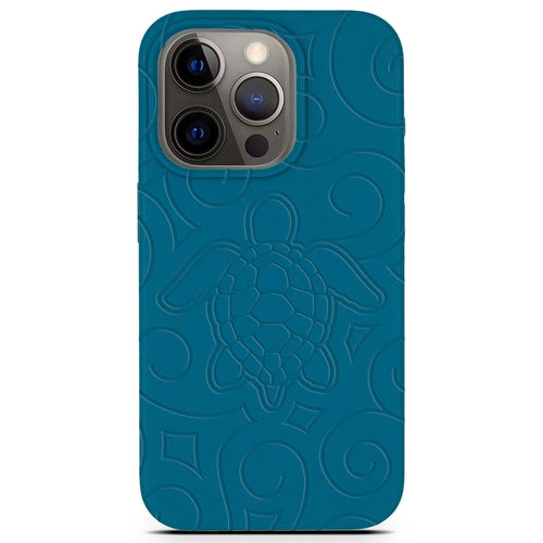 Ocean Turtle - Biodegradable phone case - Ocean Blue and Black
