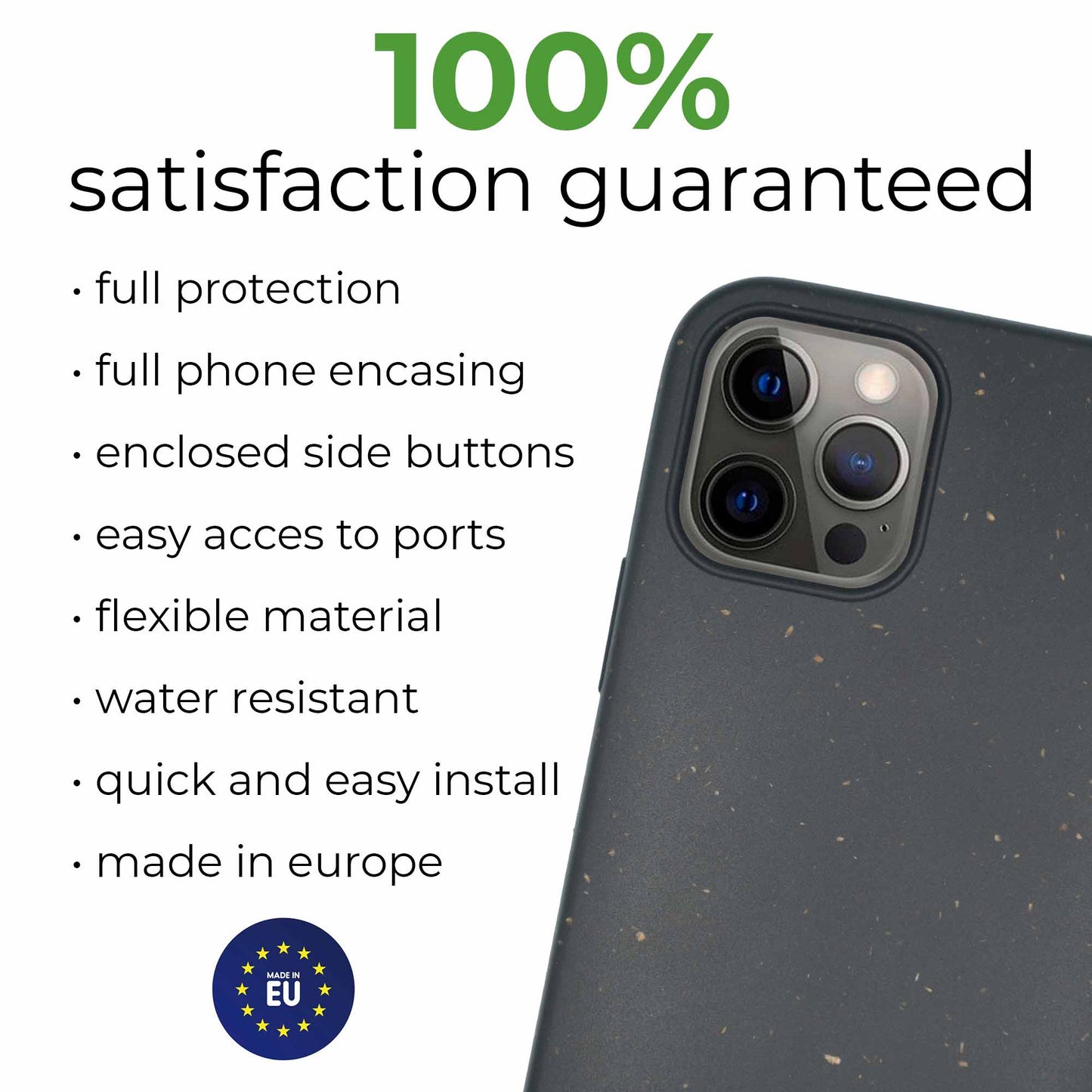 Ocean Turtle - Biodegradable phone case - Ocean Blue and Black